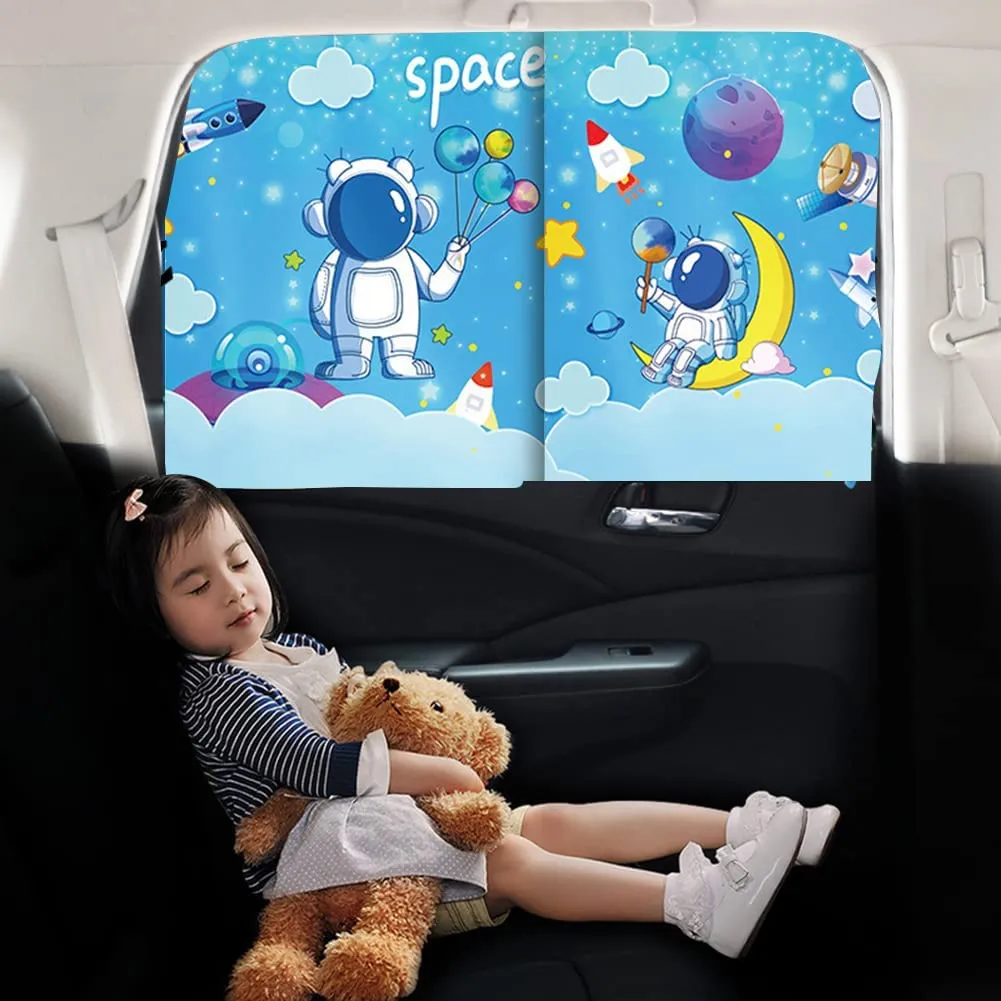 Magnetic Car Rear Side Windows Shade Curtain-Space