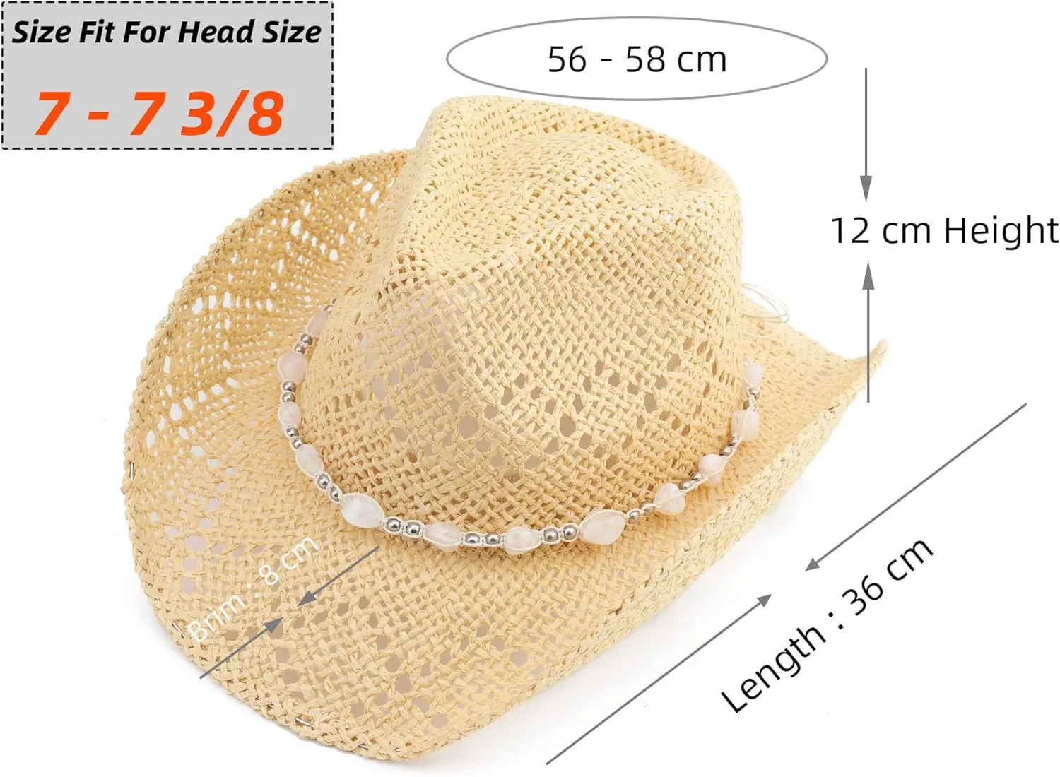 Men Women Cowgirl Straw Western Cowboy Hat