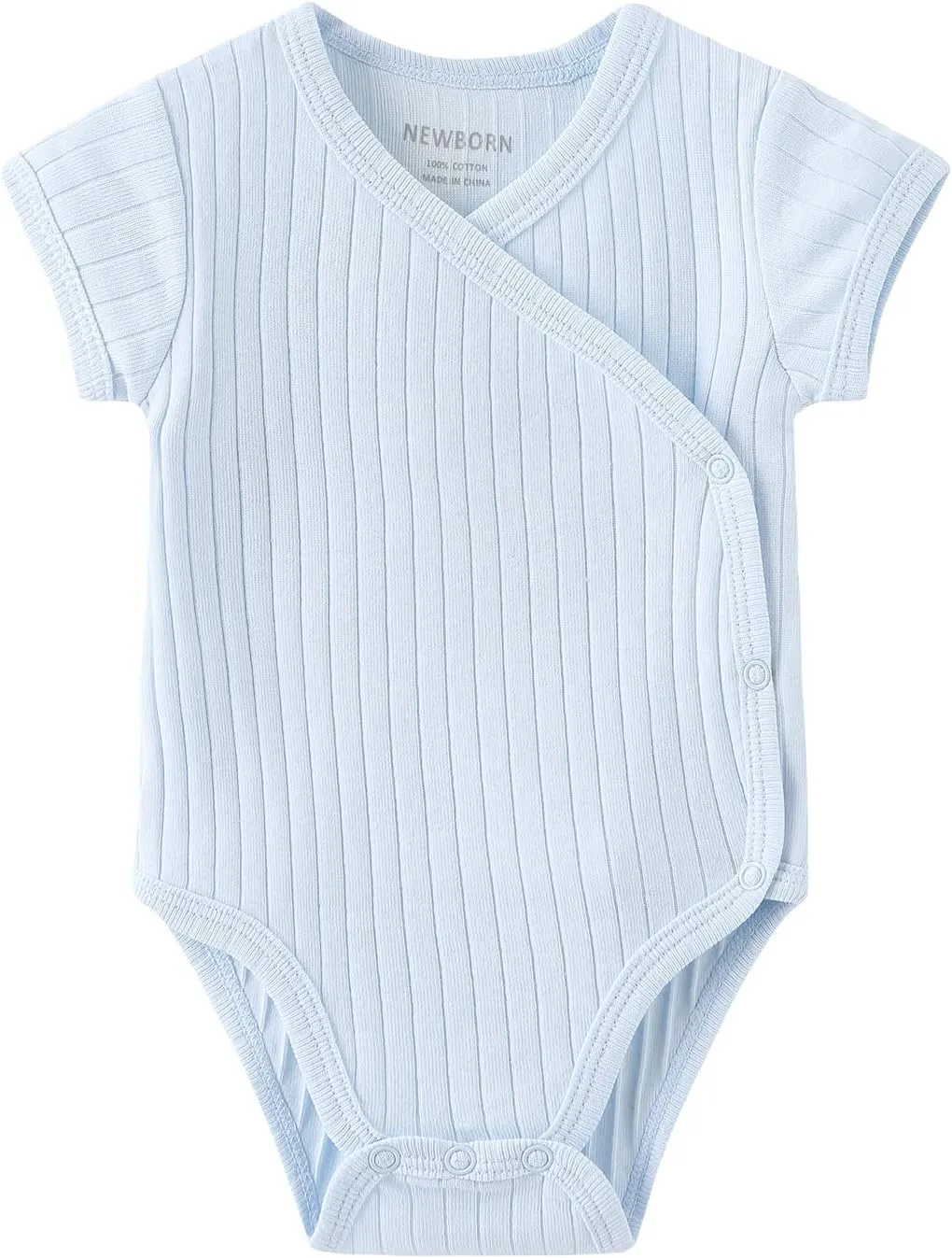 Newborn Infant Baby Boy Girl 100% Cotton Bodysuits Short Sleeve, Pants,Caps and Scratch Mittens Solid Color