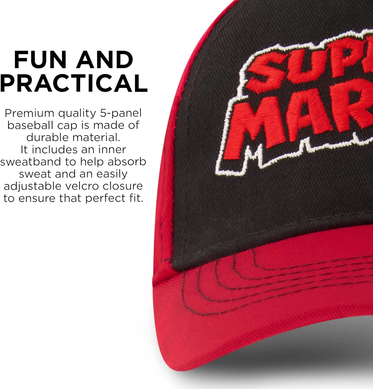 Nintendo Boys Super Mario Bros. Cotton Baseball Cap (Size 4-7)