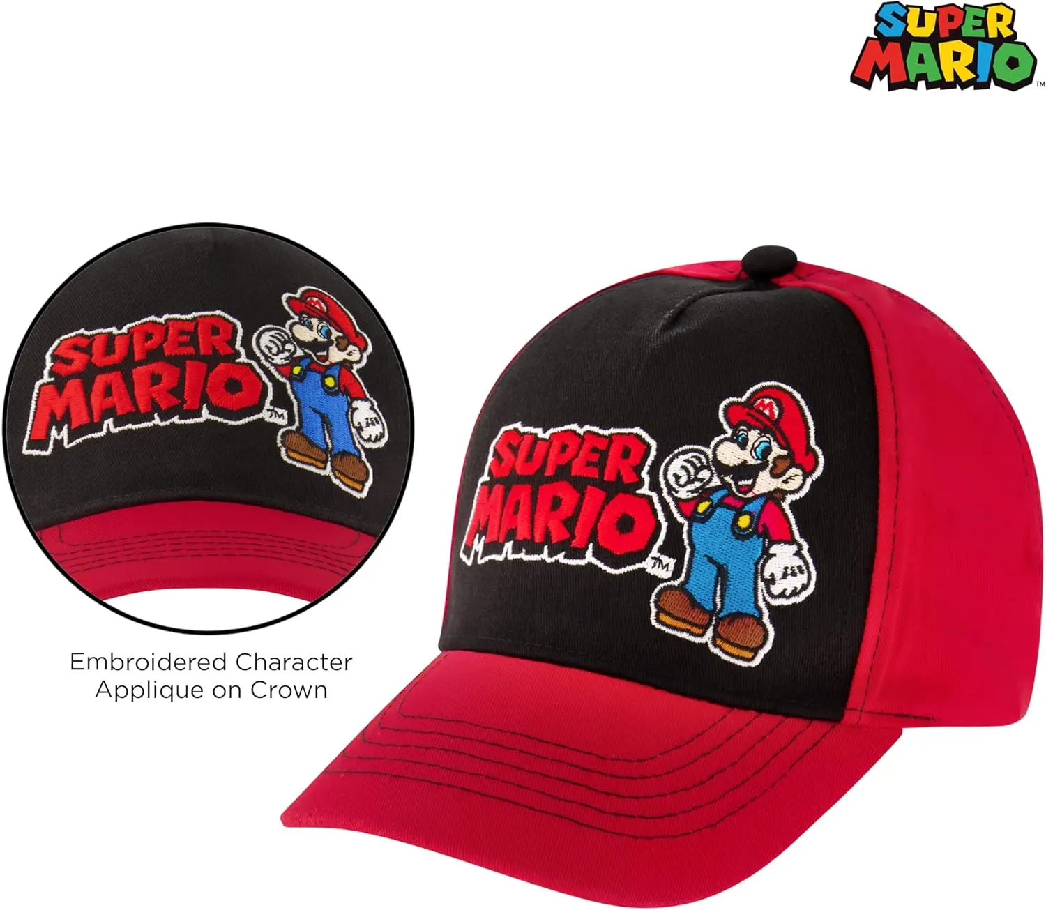 Nintendo Boys Super Mario Bros. Cotton Baseball Cap (Size 4-7)