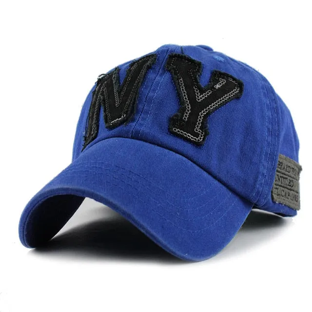 NY Patched Embroidered Letter Snapback Baseball Cap