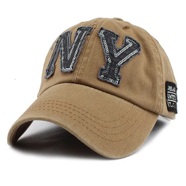 NY Patched Embroidered Letter Snapback Baseball Cap