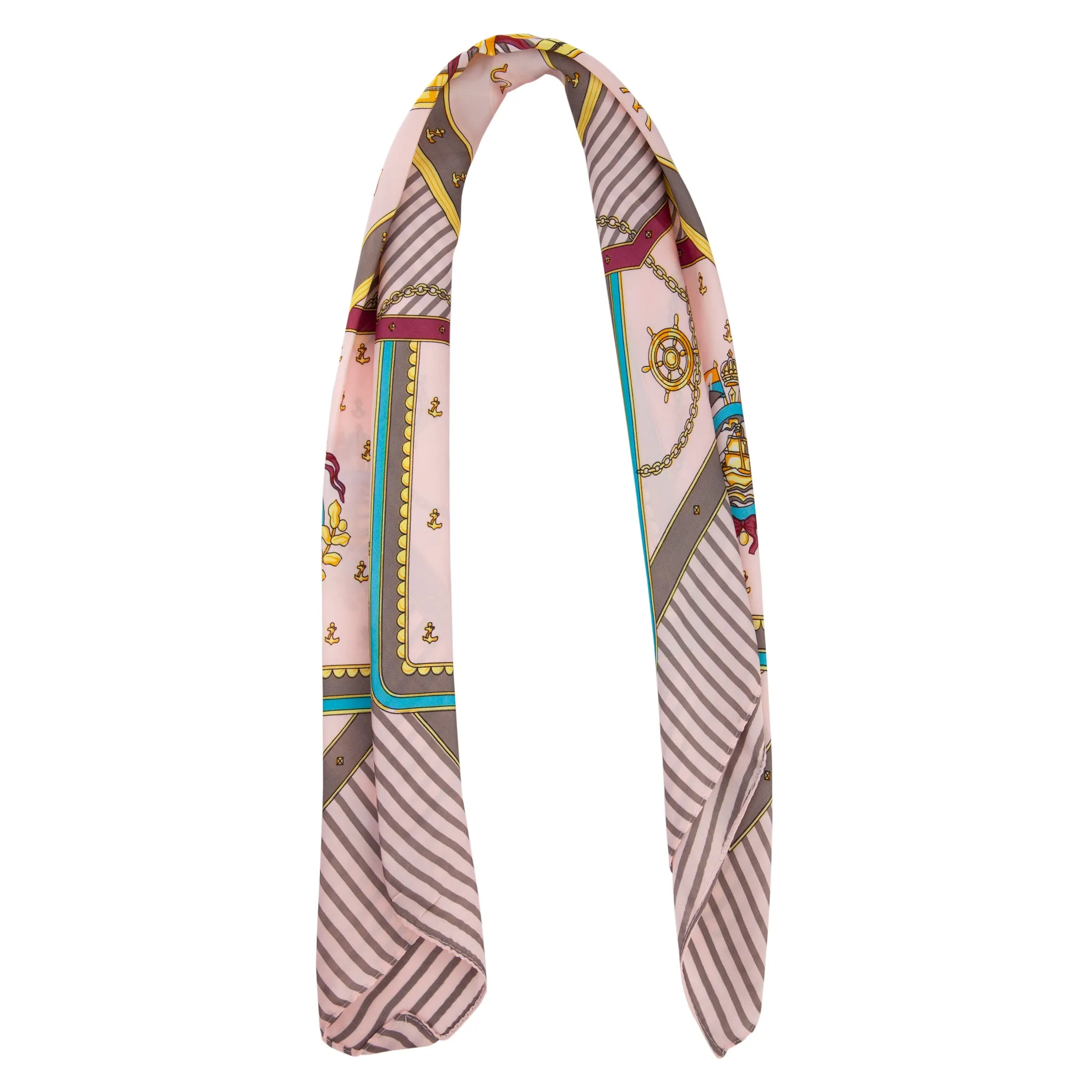 Pink Lux Nautical Print Scarf