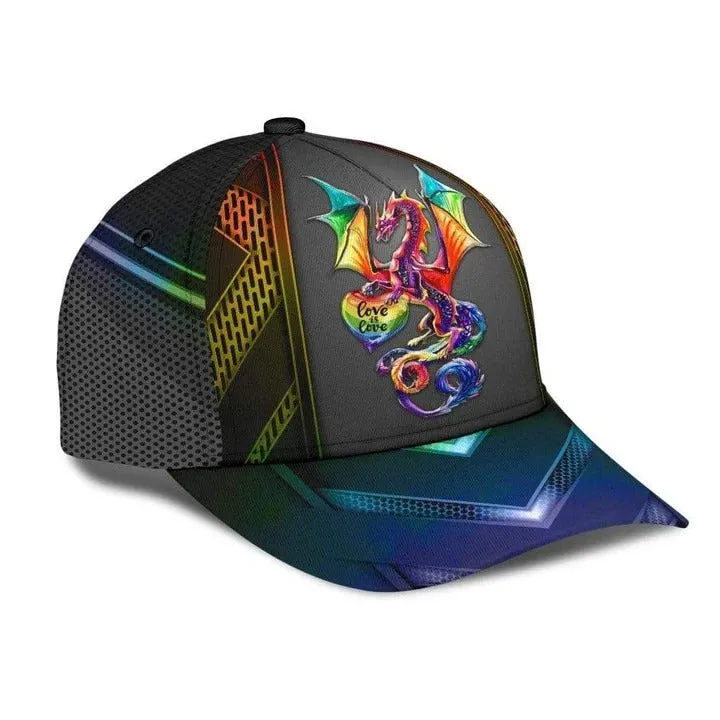 Pride Cap 3D Cap For Lgbt Gift, Show Off Your True Color Dragon Lgbt Printing Baseball Cap Hat