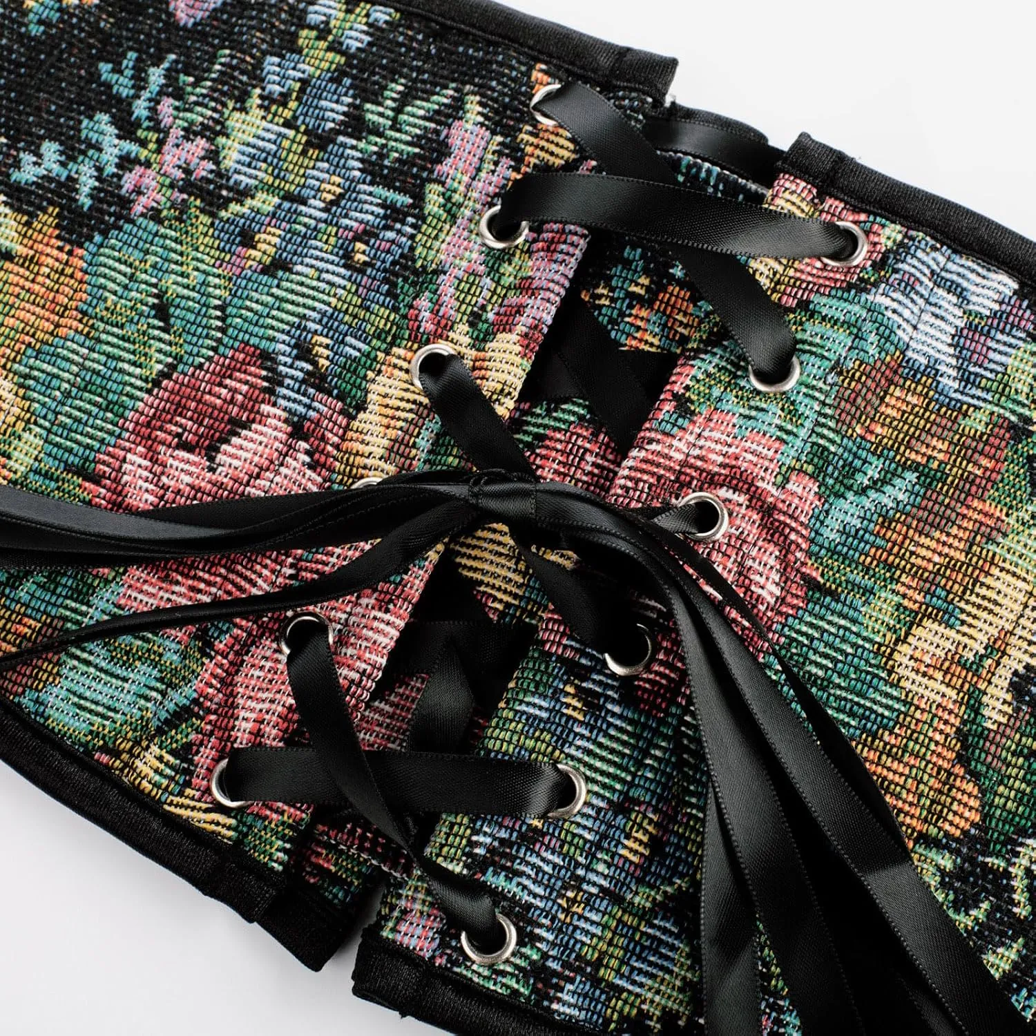 Scarlet Darkness Renaissance Corset Belt for Women Lace Up Floral Wide Waist Belt for Dresses