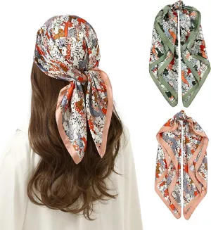 STARWHISPER 27" Square Head Scarf for Women Silk Feeling Satin Scarf Women Fashion Silk Scarf for Wrapping Hair