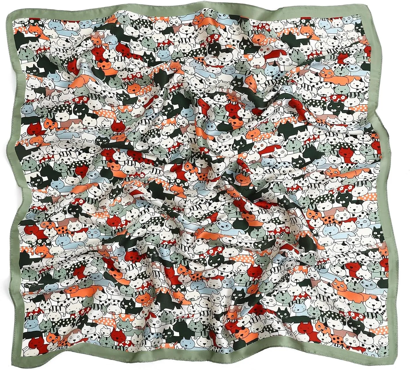 STARWHISPER 27" Square Head Scarf for Women Silk Feeling Satin Scarf Women Fashion Silk Scarf for Wrapping Hair