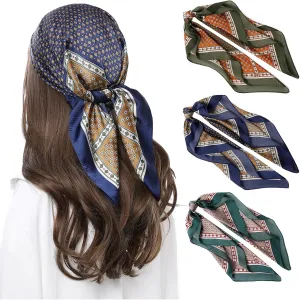 STARWHISPER 27" Square Head Scarf for Women Silk Feeling Satin Scarf Women Fashion Silk Scarf for Wrapping Hair
