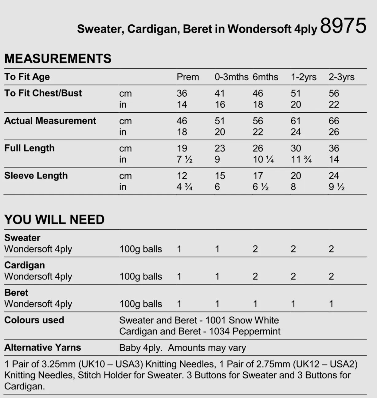 Stylecraft Wondersoft 4ply Sweater, Cardigan & Beret Knitting Pattern 8975