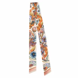 Tropical Iridescence Cream Skinny Twilly