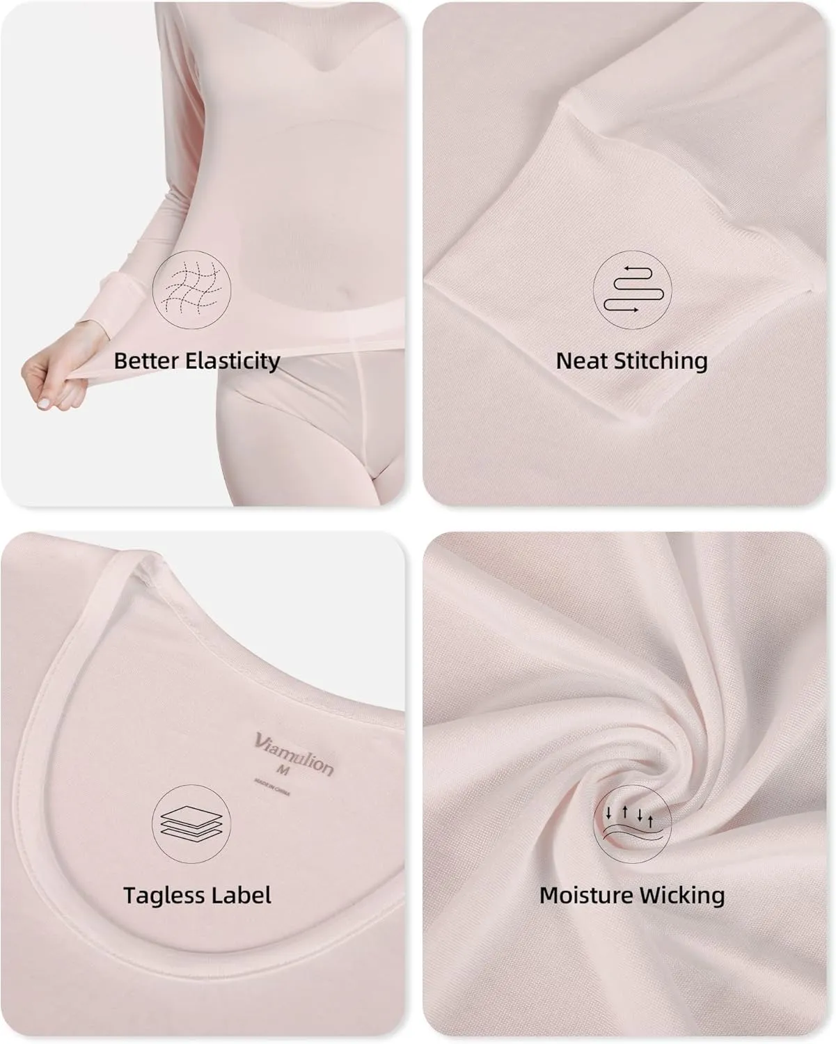 Viamulion Womens 100% Silk Thermal Underwear Pants Premium Lined Base Layer Bottom
