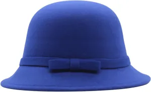 Vintage Classic Wool Felt Bucket Cloche Bowler Hats for Women Fall Winter Church Derby Hat Formal Elegant Cap