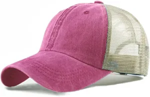 Vintage Washed Trucker Hat Distressed Adjustable Mesh Baseball Cap for Men Women Sun Hats Beach Outdoor Sports