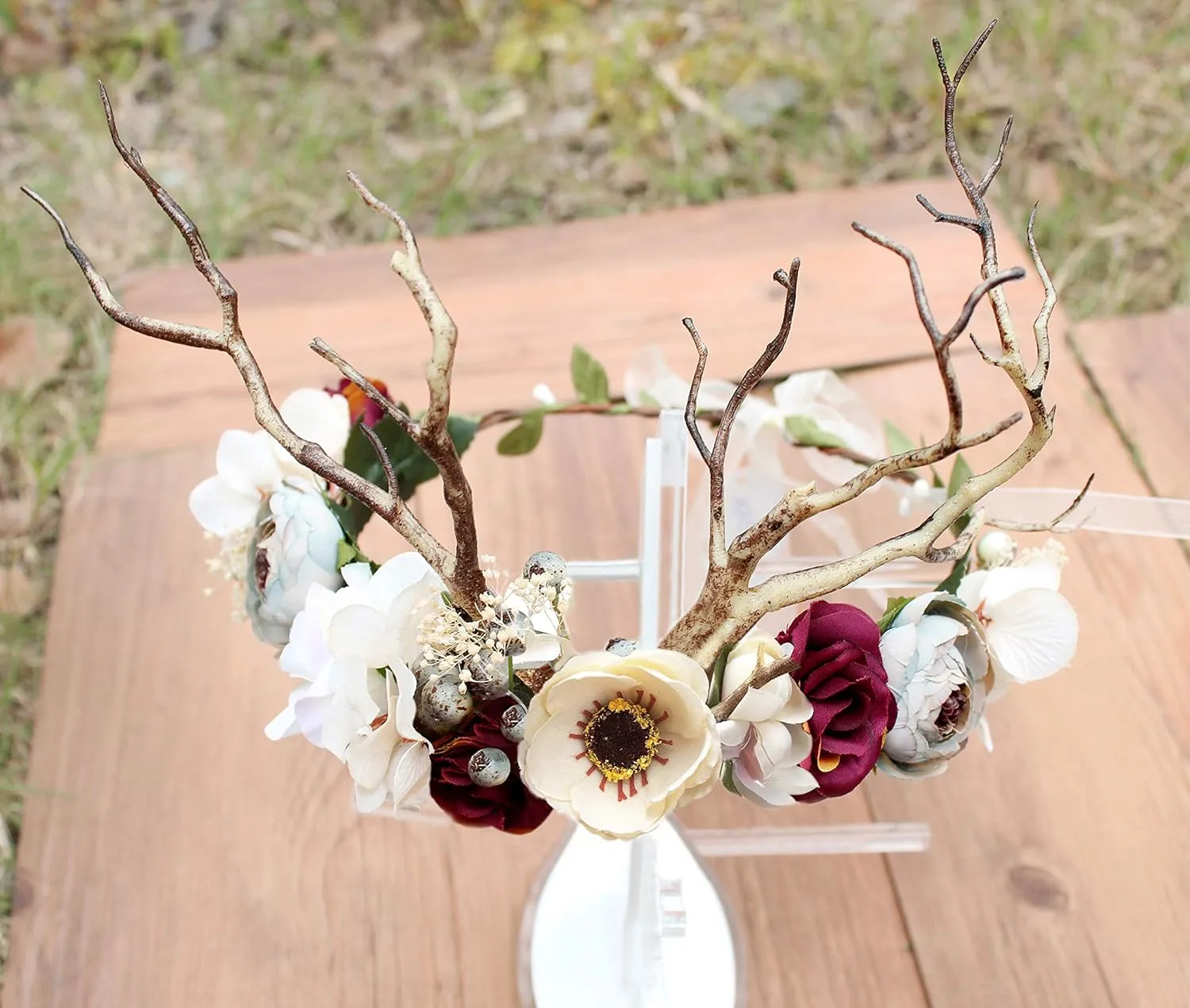 Vivivalue Floral Crown Girl Floral Headband Flower Headpiece Halo Wedding Party Photos