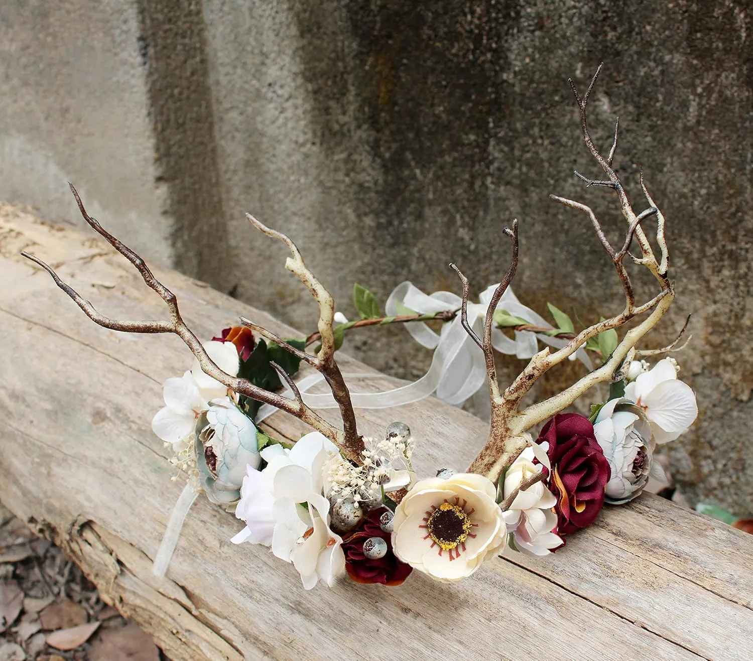 Vivivalue Floral Crown Girl Floral Headband Flower Headpiece Halo Wedding Party Photos