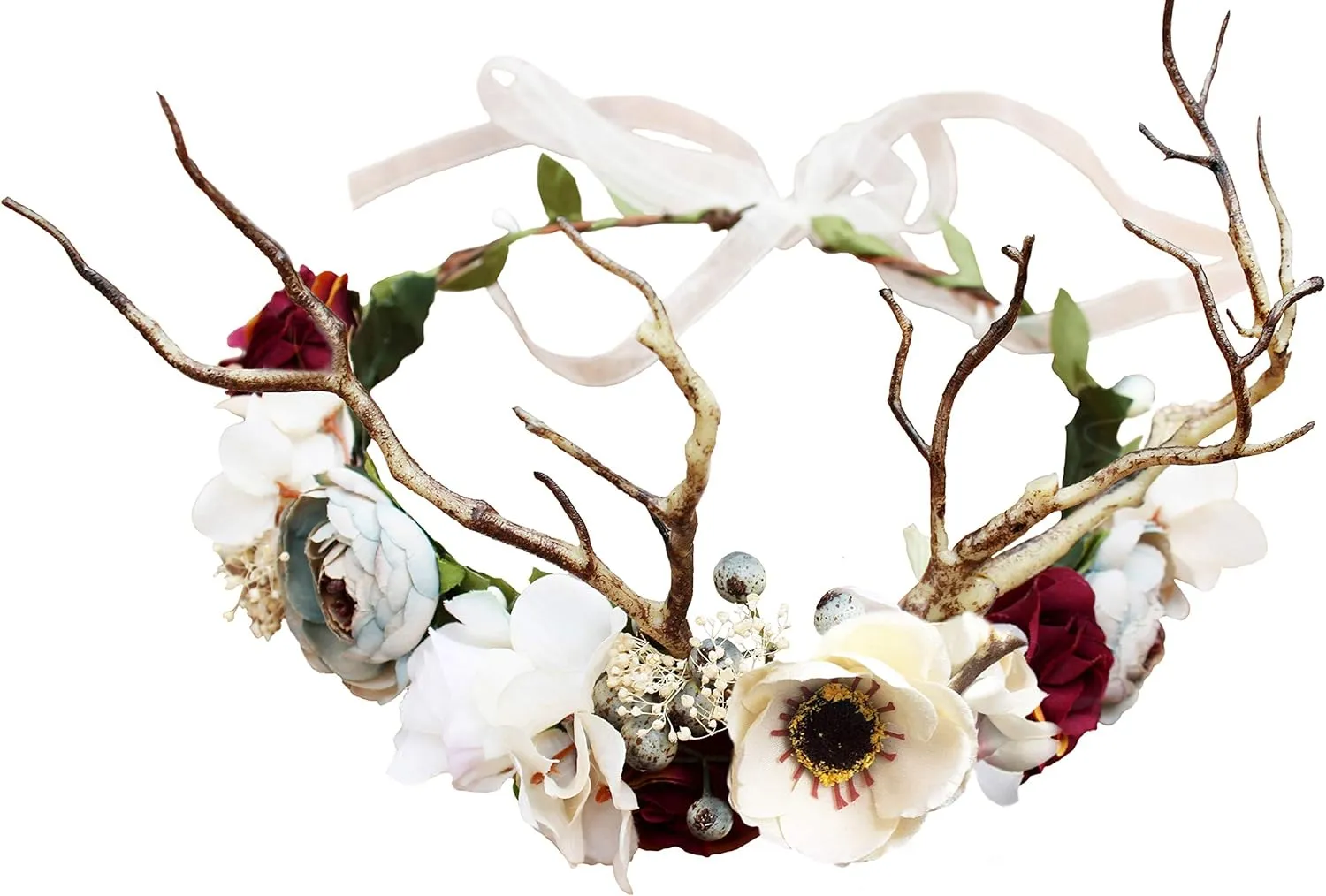 Vivivalue Floral Crown Girl Floral Headband Flower Headpiece Halo Wedding Party Photos
