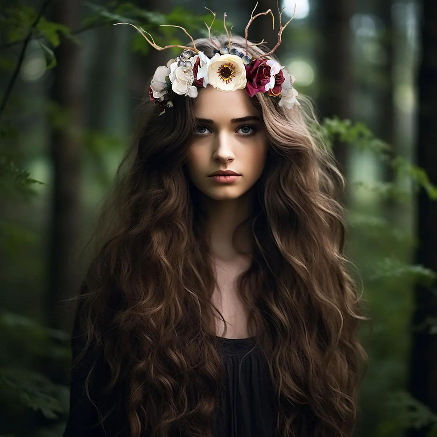 Vivivalue Floral Crown Girl Floral Headband Flower Headpiece Halo Wedding Party Photos