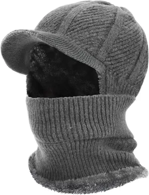 Winter Knitted Balaclava Beanie Hat Warm Cycling Ski Mask, Women Windproof Hood, Balaclavas Heavyweight Thermal Fleece