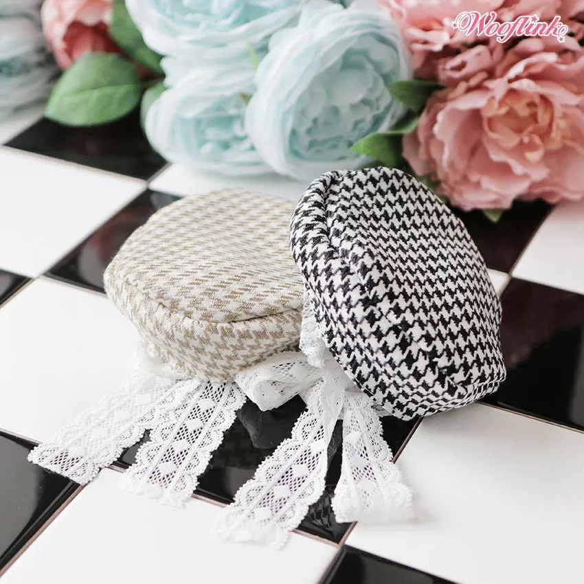 Wooflink Houndstooth Beret - Black