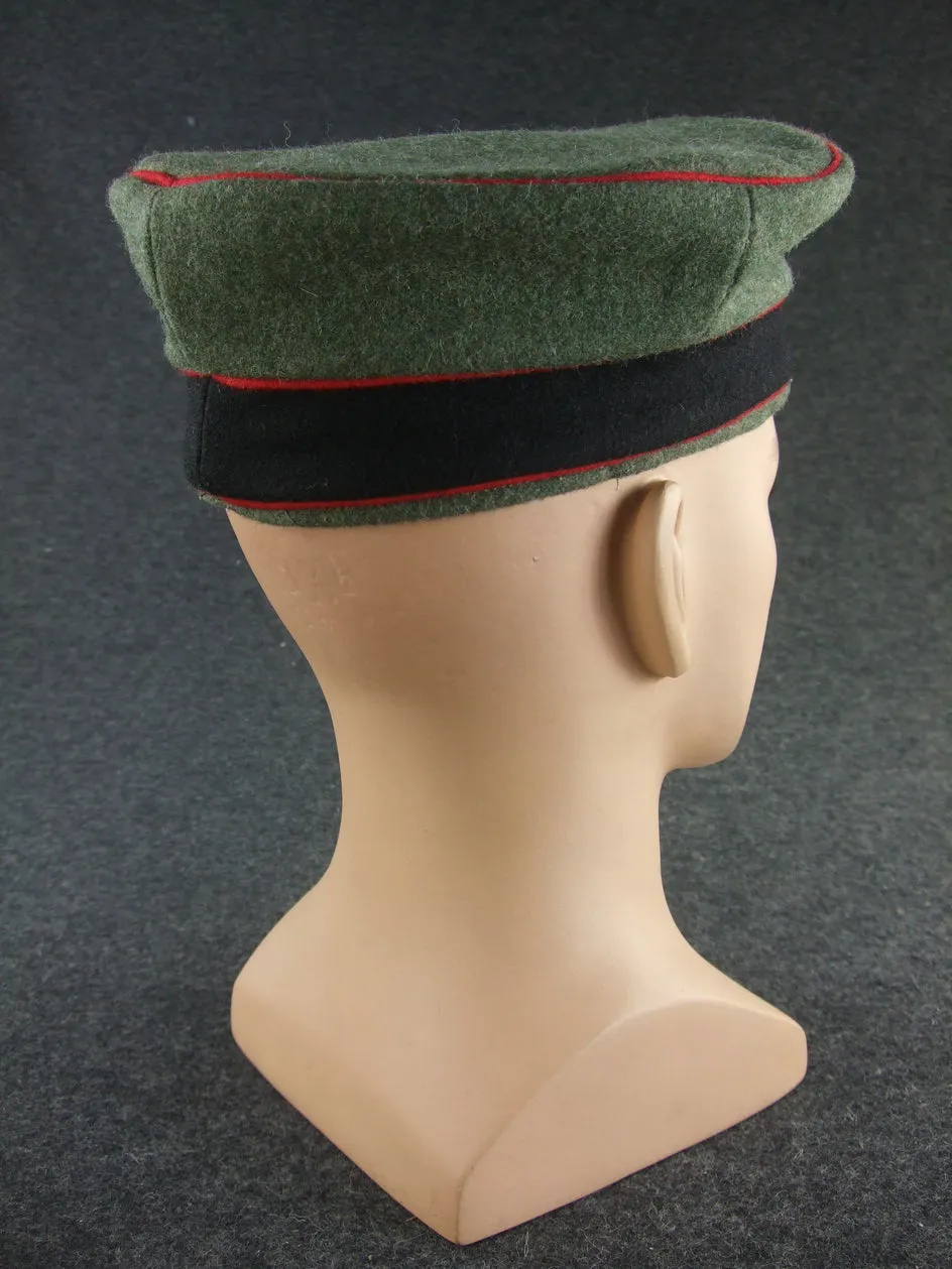 WW1 German EM Beret Cap M1910 Black Band   Red Piping