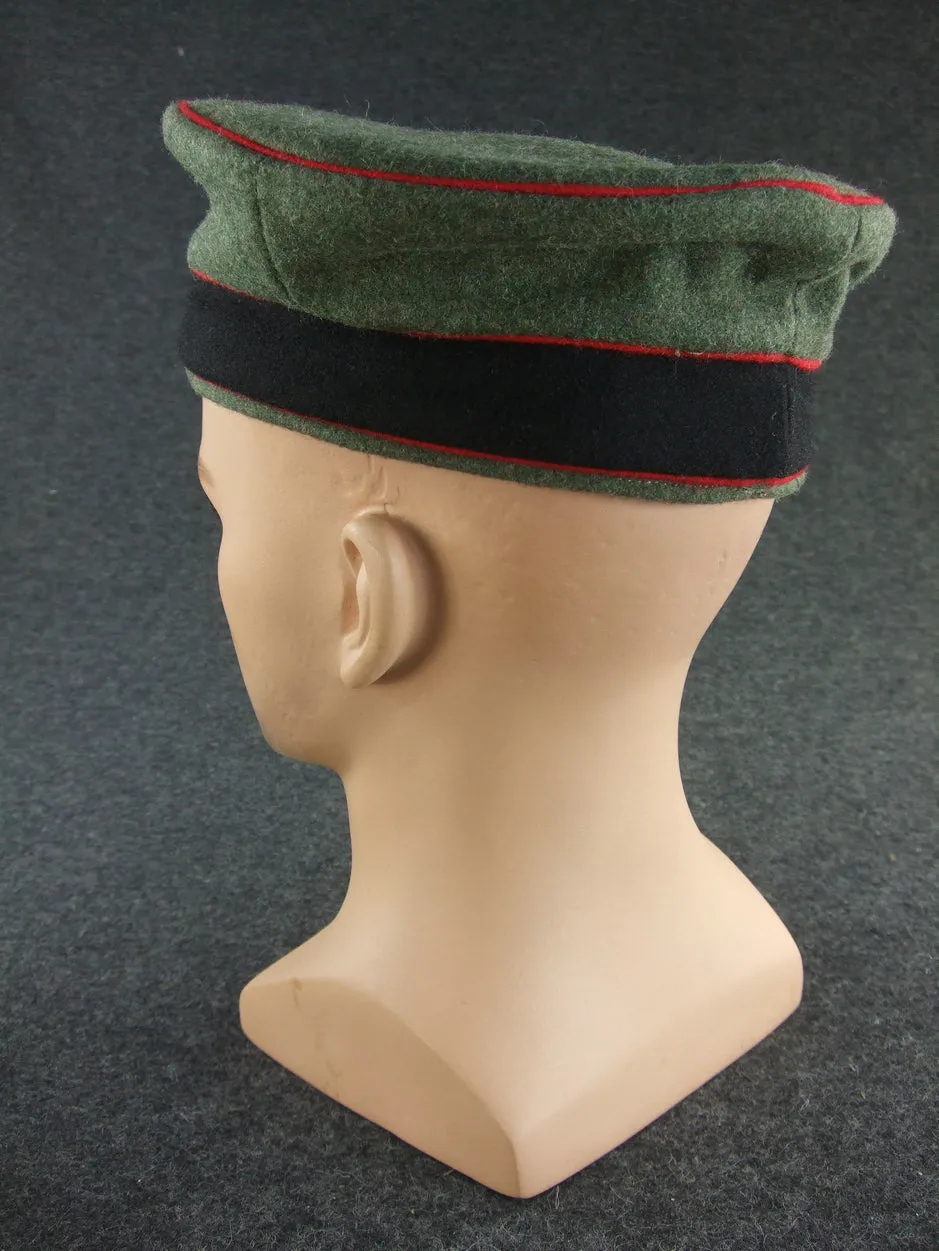 WW1 German EM Beret Cap M1910 Black Band   Red Piping